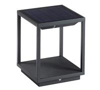 DOPO LIGHTING - Lámpara de mesa o suelo SOLEI antracita led SMD recargable exterior IP54. Lámpara solar portátil para terrazas, porches, jardín residencias y hoteles.