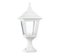 DOPO LIGHTING Lighitng - Sobremuro exterior CLIC CLAC 4 (H.43cm), uso exterior IP44, baliza para exterior clásico para entradas, pasillos, senderos o caminos, E27 42W, blanco