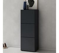 Doporro Cofre para zapatos 45cm Mueble de Almacenamiento de Madera Antracita Mate con 6 Compartimentos, zapatero02