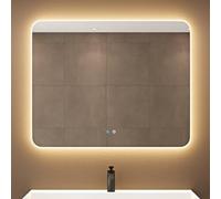 doporro Espejo Inteligente de baño con Interruptor táctil 100x80 cm, función antivaho, 4500K luz Neutra Fija, Brillo Regulable, Espejo sin Cobre Plateado, instalación Flexible, LED03