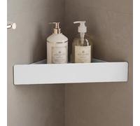doporro Estante de Ducha Esquinero sin Taladro, Blanco, Reglo-07 | Estantería Baño de Acero al Carbono Antioxidante, Montaje con o sin Perforación, Organizador para Champú y Gel