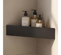 doporro Estante de Ducha Esquinero sin Taladro, Negro, Reglo-07 | Estantería Baño de Acero al Carbono Antioxidante, Montaje con o sin Perforación, Organizador para Champú y Gel