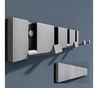 doporro Perchero Pared Sin taladrar, Plegable Gris con 4 Ganchos Móviles | Aluminio Diseño Moderno, Ganchos de Pared para Ropa, Toallas, Ideal para Baño, Entrada y Recibidor, Wandgarderoben01