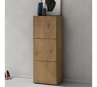 doporro Zapatero estrecho de madera de roble con 6 compartimentos de 45 cm
