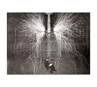 Doppelganger33 LTD Nikola Tesla in Colorado Lab - Póster de pared vintage sin marco para decoración del hogar