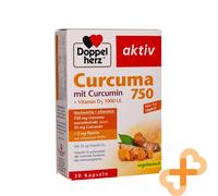 DOPPELHERZ AKTIV Cúrcuma 750 30 Cápsulas Vitamina D3 Salud Muscular Inmunidad