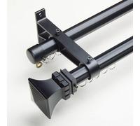 Doppelte Vorhangstangen 100-300 cm, 2 läufige für Fenster, Badezimmer & Schlafzimmer, Dekorative Schiebeglas Tür, 1,8 m/5,9 pies cuadrado-doble