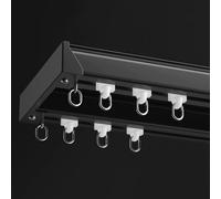 Doppio Binario Tenda - Rieles de cortina unidos resistentes para el hogar, longitud personalizada, montaje en techo o pared, 310 cm, 3,1 m
