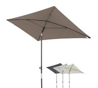 Doppler City Sombrilla para balcón 200x125cm en gris-beige I Parasol rectangular con protección UV I Sombrilla regulable en 3 posiciones con bolsa de almacenamiento