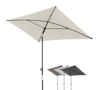 Doppler City Sombrilla para balcón 200x125cm en natural I Sombrilla rectangular con protección UV I Sombrilla regulable en 3 posiciones con bolsa de almacenamiento