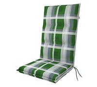 Doppler Cojín para Silla con Respaldo Alto 119x48x6 cm - con Lazos para Atar | Diseño Beige | cómodo para balcón, terraza y jardín