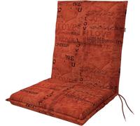 Doppler Cojín para Silla con Respaldo bajo Spot 100x48x5cm - con «Love» Escrito en Naranja | cómodo con Lazos para Atar para balcón, terraza y jardín
