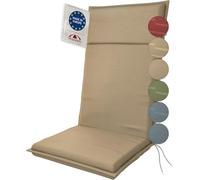 Doppler Cojín para Silla de Respaldo Alto Sierra Arena 119x48x6cm - con protección Antimanchas | cómodo con Lazos para Atar para balcón, terraza y jardín