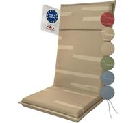 Doppler Cojín para Silla de Respaldo Alto Sierra Gris Piedra 119x48x6cm - con protección Antimanchas | cómodo con Cintas para Atar para balcón, terraza y jardín