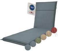 Doppler Cojín para Tumbona Sierra Graphite 195x60x6cm - con protección Antimanchas | con Lazos para Atar para terraza, balcón y jardín