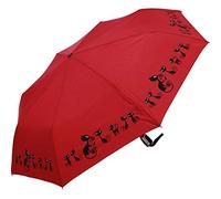 Doppler Mini paraguas de bolsillo automático de encendido/apagado de gatos, rojo, 98 cm, Animalista