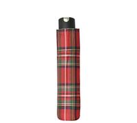 Doppler - Paraguas de bolsillo Carbonsteel Mini Woven Check - Extremadamente estable - Karo Design, Rojo, 25 cm (fermé), 96 cm (ouvrir)