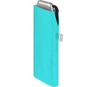 Doppler Paraguas de bolsillo de acero al carbono Slim Uni - formato práctico - ligero - 22 cm, Aqua Blue - Protección UV, 90 cm