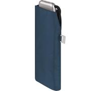 Doppler Paraguas de bolsillo de acero al carbono Slim Uni - formato práctico - ligero - 22 cm, Cristal Azul, 90 cm