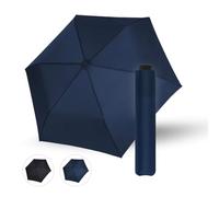 Doppler paraguas Zero Large en azul oscuro sencillo | ultraligero, de bolsillo con apertura de mano, con bolsa, compacto y ligero, a prueba de tormentas