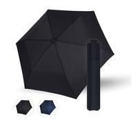 Doppler paraguas Zero Large en negro sencillo | ultraligero, de bolsillo con apertura de mano, con bolsa, compacto y ligero, a prueba de tormentas