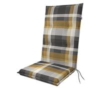 Doppler / Sillón de Respaldo Alto Living/Funda para Silla de jardín/Sillón de Respaldo Alto/A Cuadros Amarillos/Aprox. 119 x 48 x 6 cm
