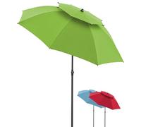 Doppler Sombrilla 200cm en color verde | Ideal para la playa, la piscina al aire libre, el balcón y la terraza | Altura regulable | Con protección UV y plegable