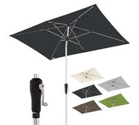 Doppler Sombrilla Cuadrada 220 x 140 cm Antracita, de jardín abatible, con manivela y protección UV 80+, Estructura de Aluminio, Tela Repelente al Agua