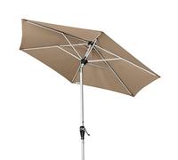 Doppler Active Auto Tilt 210 x 140/210 - Sombrilla con manivela ideal para el balcón, resistente a la lluvia, plegable, aprox. 210 x 140/210 cm, Crudo, 210 cm