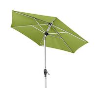 Doppler Sombrilla de jardín Active Auto Tilt Ø 210 cm: manivela con inclinación automática, plegable, protección UV FPS 50+, poliéster resistente a la intemperie, estructura de acero en color plata
