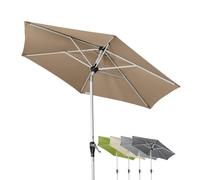 Doppler Sombrilla de jardín Active Auto Tilt Ø 210 cm: manivela con inclinación automática, plegable, protección UV FPS 50+, poliéster resistente a la intemperie, estructura de acero en color plata