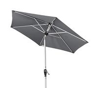 Doppler Sombrilla de jardín Active Auto Tilt Ø 210 cm: manivela con inclinación automática, plegable, protección UV FPS 50+, poliéster resistente a la intemperie, estructura de acero en color plata