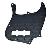 Dopro 10 agujeros estilo moderno metal diamante placa J Bass golpeador aluminio anodizado JB golpeador compatible con American Fender Jazz J Bass negro