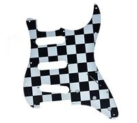 Dopro 11 agujero ST/Strat estilo SSS Pick Guard para 3 pastillas de bobina simple con tornillos rejilla negro/blanco