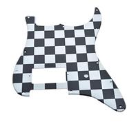 Dopro 11 Agujero ST Strat Guitarra 3D Impreso plástico Golpeador Scratch Plate para USA/Mexicano FD Standard Strat Negro/Blanco Grid