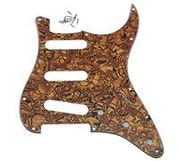 Dopro 11 Agujero Vintage 62 Strat ST SSS Pastillas de bobina única Guitarra Golpeador Placa de rasguño con tornillos para American FD 62 Stratocaster Tiger Stripe