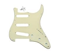Dopro 11 Agujero Vintage 62 Strat ST SSS Pastillas de bobina única Guitarra Golpeador Placa de rasguño con tornillos para American FD 62 Stratocaster Blanco envejecido 3 capas
