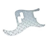 Dopro 13 agujeros de estilo moderno Metal Diamond Plate Precision Bass Pickguard aluminio anodizado P Bass Pick Guard se adapta a American Fender Precision Bass Silver
