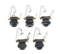 Dopro 5 conectores americanos de latón de 3/8 a 32 hilos de audio hembra de 1/4 pulgadas para guitarra/bajo, 6,35 mm, TS mono panel con tuercas y arandela