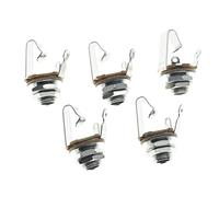 Dopro 5 conectores de latón con rosca métrica de audio de 1/4 pulgadas hembra para guitarra/bajo, 6,35 mm TS mono montaje en panel con tuercas y arandela