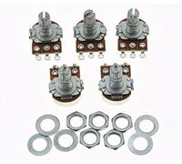 Dopro 5 mini ollas de audio de 500 K de 16 mm para guitarra con potenciómetros de eje dividido corto A500K