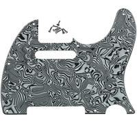 Dopro 8 agujeros Tele Guitarras Golpeador Scratch Plate se adapta a US / Mexican Fender Telecaster negro/blanco Shell