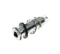 Dopro Conector de cobre estéreo para guitarra y bajo, 1/4 pulgadas, cilindro de entrada y salida con 4 pines estéreo o mono cromado