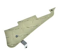 Dopro Diamond Plate LP - Golpeador de guitarra eléctrica de metal de aluminio con soporte de acero cromado y tornillos de montaje para USA Les Paul Gold