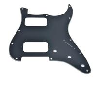 Dopro Golpeador de 11 agujeros estilo ST Dual Humbucker HH para guitarras American Strat con doble pastilla humbucking, agujero redondo en las esquinas, negro, 3 capas