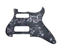 Dopro Golpeador de 11 agujeros estilo ST Dual Humbucker HH para guitarras American Strat con doble pastilla humbucking con agujero de esquina redonda, patrón de flores