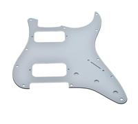 Dopro Golpeador de 11 agujeros estilo ST Dual Humbucker HH para guitarras American Strat con doble pastilla humbucking, agujero redondo en las esquinas, color blanco, 3 capas