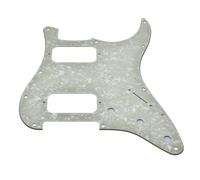 Dopro Golpeador de 11 agujeros estilo ST Dual Humbucker HH para guitarras American Strat con pastillas humbucking duales con agujero de esquina redonda, perla envejecida