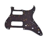 Dopro Golpeador de 11 agujeros estilo ST Dual Humbucker HH para guitarras American Strat con pastillas humbucking duales, agujero de esquina redonda, tortuga oscura