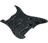 Dopro Golpeador de guitarra cargado con pastillas Wilkinson precableado ST golpeador para Estados Unidos/México FD Strat Stratocaster Black Pearl